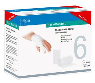 Höga-Mubilast,  6cm x 4m ohne Cello, elastische Mullbinde, á 20 Stück