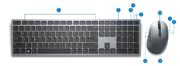  Dell Premier-Mehrgeräte-Wireless-Tastatur und -Maus - KM7321W